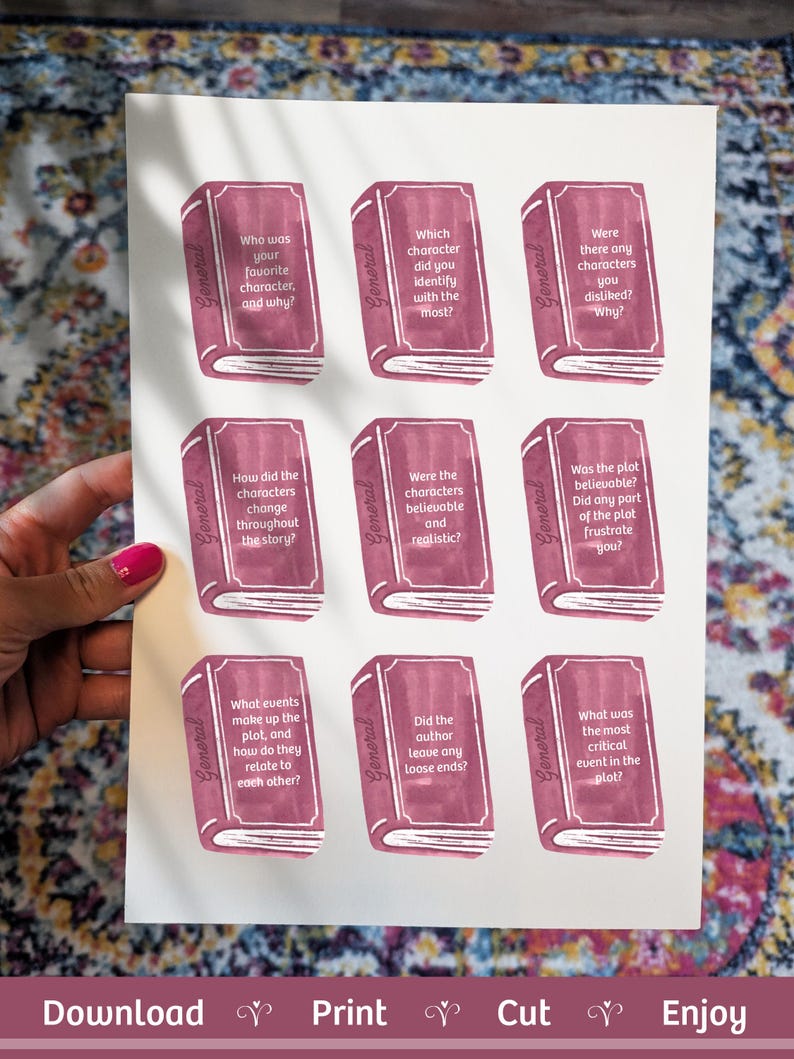 Printable Book Club Discussion Cards image 5