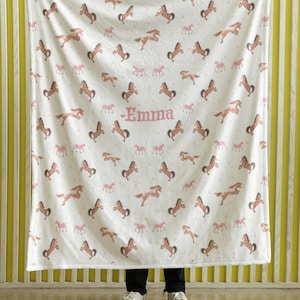 Cowgirl Customizable Baby Blanket Horse Lover Name Blanket