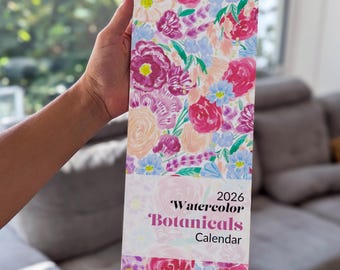 2026 Watercolor Floral Calendar - Hand-Painted Botanical Wall Art