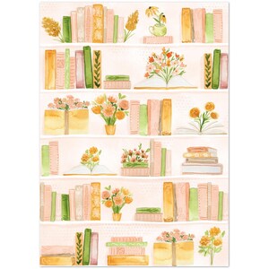 Carte de voeux, étagère, cartes de correspondance, aquarelle, bibliothèque, cartes de remerciement pour amoureux des livres, carte de voeux vierge pour enseignant, cadeau