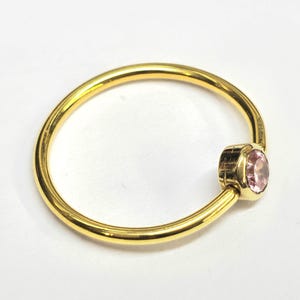 14K Gold Captive Bead Ring with Precious Stone: Lip, Nose, Septum, Eyebrow, Nipple