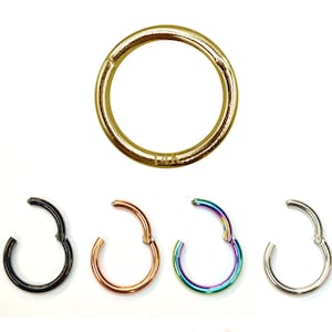 Helix Hinged Ring Piercing in 14K Gold or Titanium Cartilage Hoop Earrings 18g 16g Body Jewelry - 1pc each order