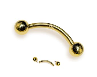 14K Gold Curved Barbell Piercing: Cone/spike Eyebrow Jewelry - Etsy