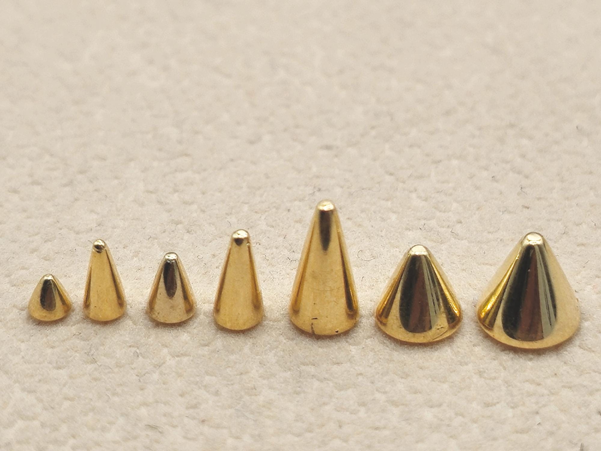 14K Gold Curved Barbell Piercing: Cone/spike Eyebrow Jewelry - Etsy