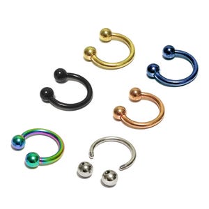 Piercing in titanio / 316L Snug Barbell circolare CBB Cartilagine Orecchino Barbell a ferro di cavallo 18g 16g Gioielli per il corpo - 1 pz ogni ordine