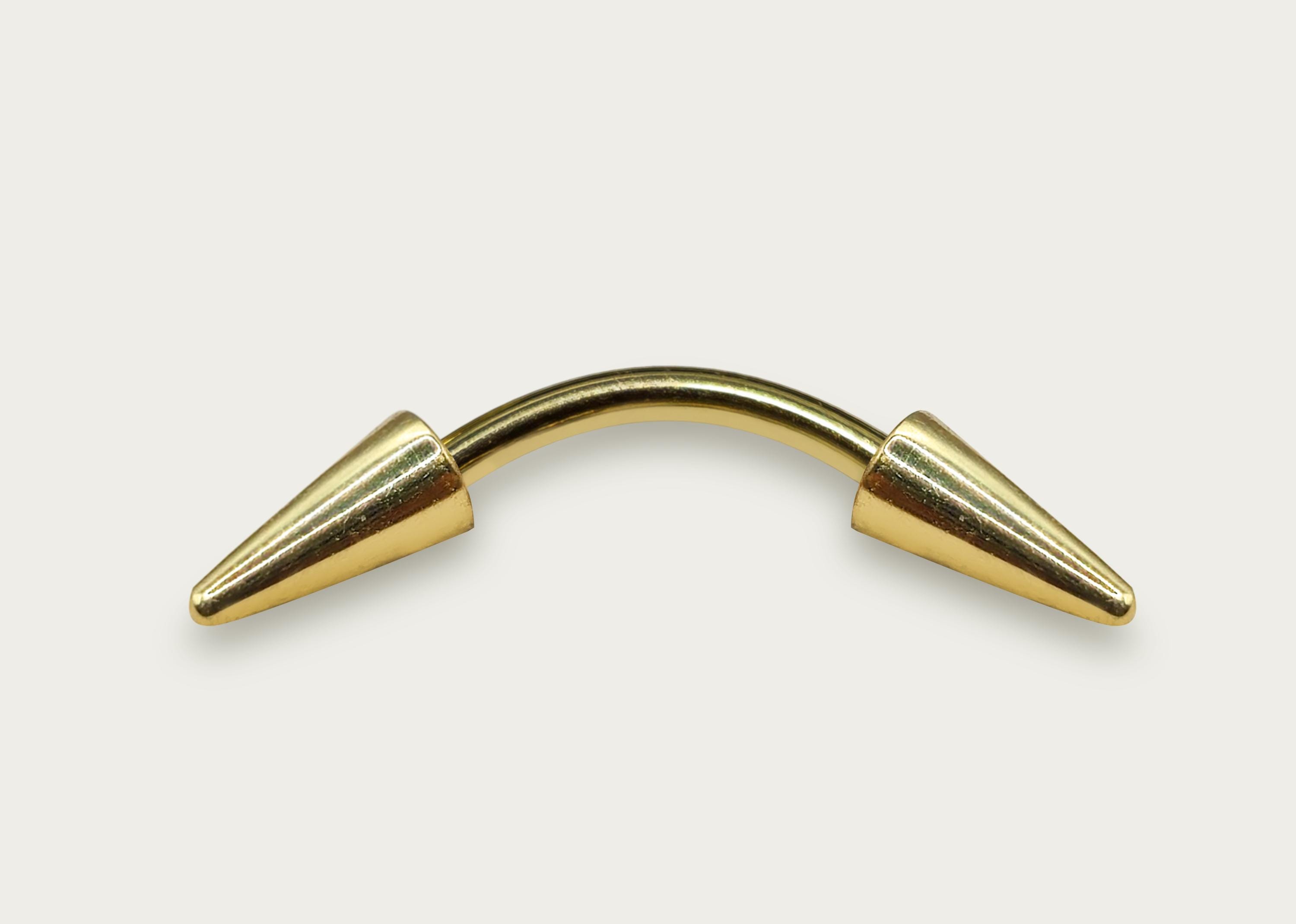 14K Gold Curved Barbell Piercing: Cone/spike Eyebrow Jewelry - Etsy