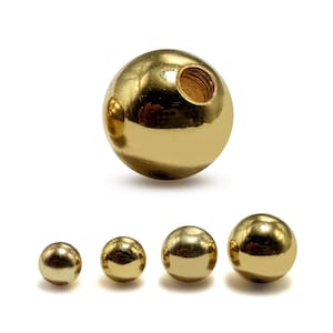Bolas sueltas roscadas de oro macizo de 14 quilates para piercings de barra, labret y herradura (tamaños de 2,5 mm a 8 mm, 16 g y 14 g)