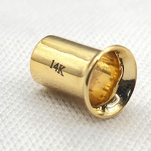 Solid Gold 14K Gold Ear Stretcher, Single Flare Plugs with no Grooves - Body Jewellery Ear Plugs, Ear Gauges, Ear Tunnels - Hand Made