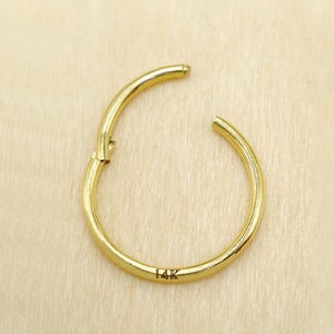 14K  Solid Gold Segment Hinged Ring, Clicker Hoops, Clicker Ring - Daith Body Piercing for Ears, Septum and Lips - Hand made Body Jewellery