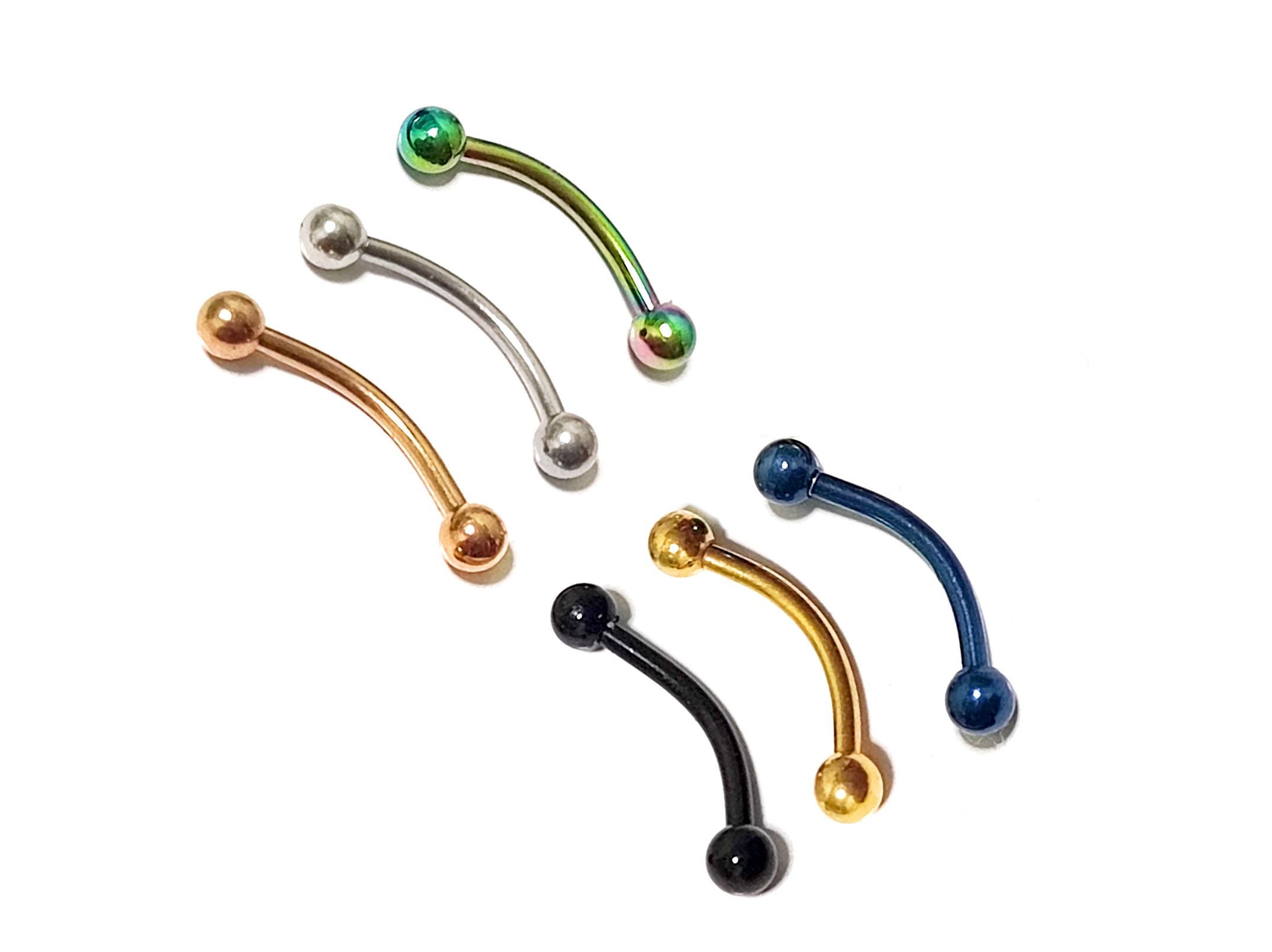 Titanium Curved Barbell: 316L VCH Piercing Jewelry, 14G - Etsy
