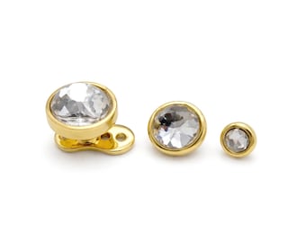 Anclaje microdérmico de oro de 18 quilates y calibre 16G para implante cutáneo con piedras preciosas planas - Rosca interna