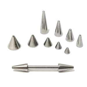 Spike Snug Piercing Barbell Titanium / 316L Cartilage Straight Bar Anti-Helix Earrings - 18G 16G Body Jewellery - 1pc each order