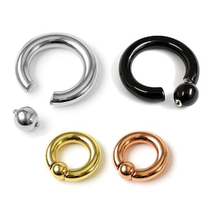 Titanium Prince Albert Piercing: Captive Bead Ring (8G to 00G)