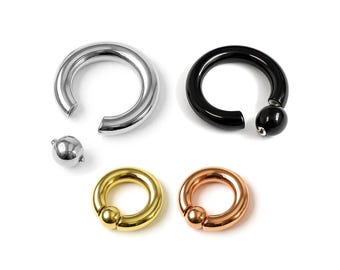 Titanium Prince Albert Piercing: Captive Bead Ring (8G to 00G)