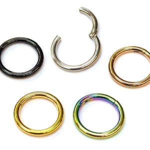 Snug Clicker hoop Earrings 14K Gold/Titanium Segment Hinged Anti Helix Piercing 18g 16g Body Jewelry - 1pc each order