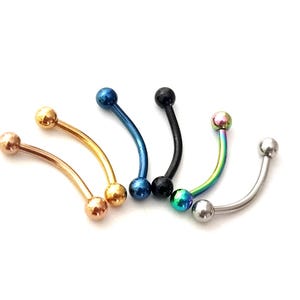 14K Gold/Titanium Rook Piercing Curved Barbell Bent Bar Cartilage Earrings 18g 16g Body Jewellery - 1pc each order