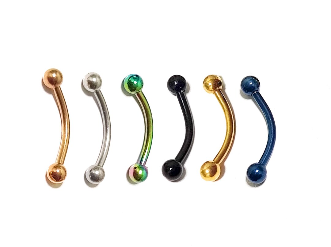 Titanium Curved Barbell: 16g/14g Eyebrow Piercing Jewelry - Etsy