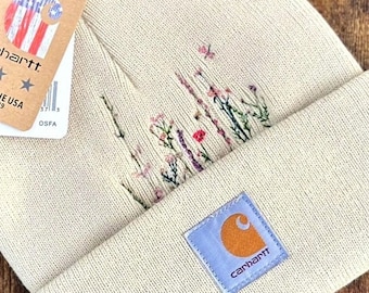 Embroidered Carhartt Beanie- Floral