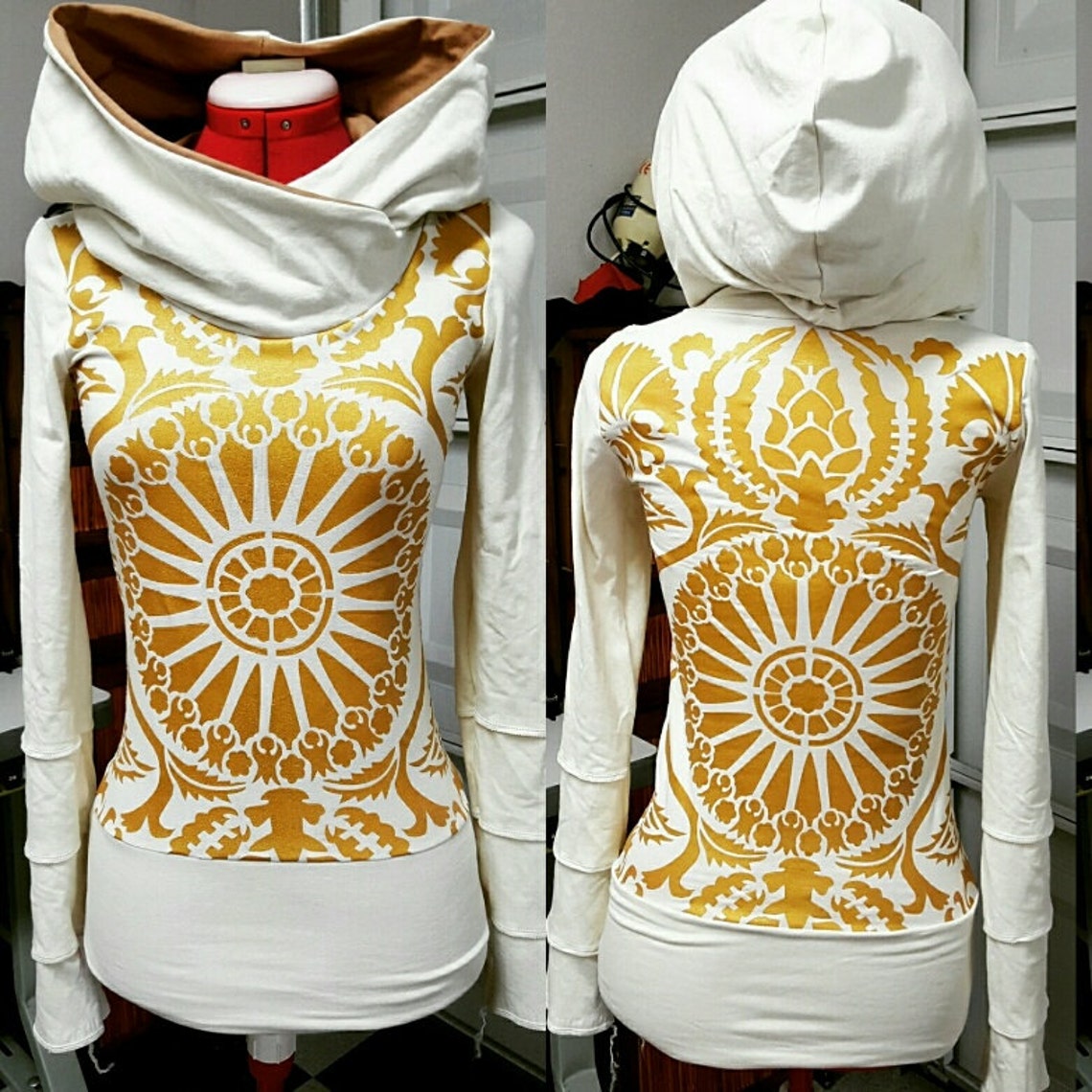 Hoodie Top With Stained Glass Motif by Herban Devi Hemp Etsy