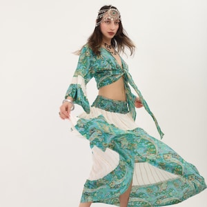 Chic Summer Duo: Luxe Silk and Cotton Shirt Set for Boho Babes
