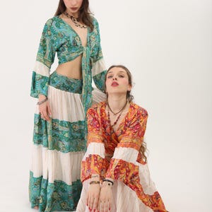 Summer Boho Vibe: 2-Piece Silk and Cotton Shirt Set for Effortless Style