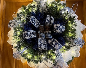 24 inch Holiday Christmas Wreath Themed Warm Boots