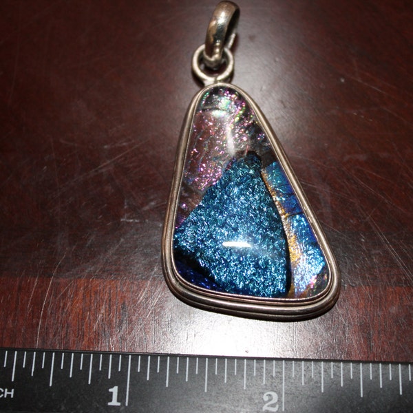 Sterling Silver Dichroic Glass One of a Kind Pendant