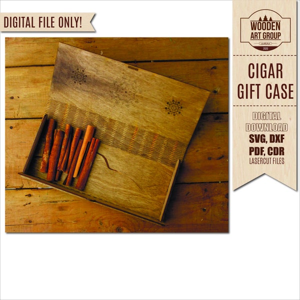 Laser Cut Box, Laser Cut Files, Woodworking Plans, Cigar Box, Cigarette Case, Wood Box, SVG Files, New Home Gift, Woodshop Plans, Cigar Case