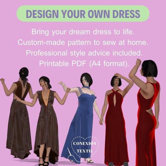 PERSONALIZED Bridesmaid Wedding Guest Dress Sewing Pattern – Custom  Design Image Consulting PDF Pattern