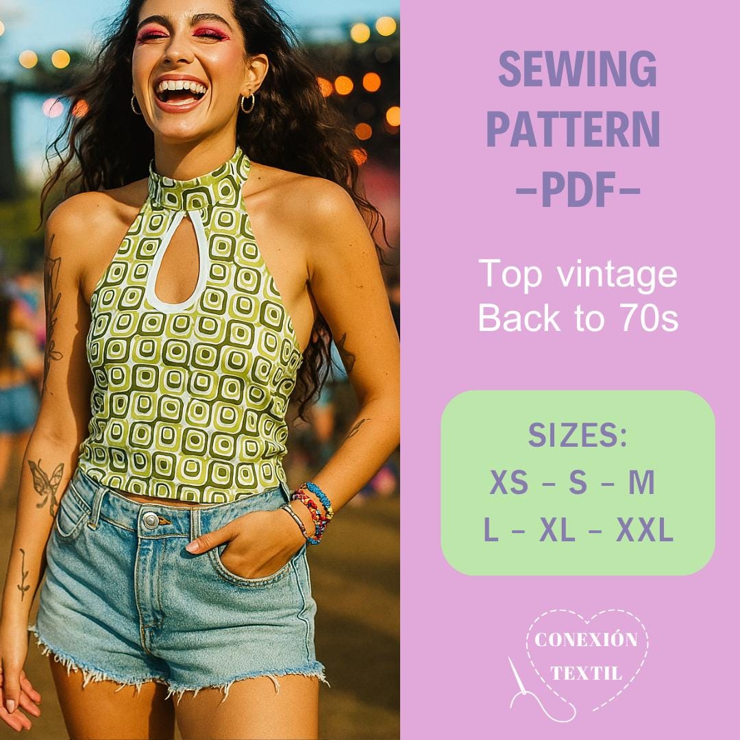 Beginner Top Sewing Pattern, Vintage Style Printable PDF (A4/US Letter ...
