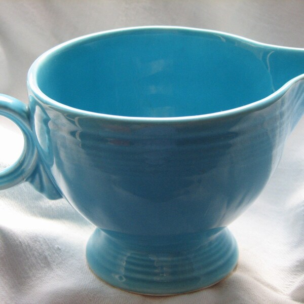 FREE SHIPPING Fiestaware Creamer Turquoise Regular Handle Vintage