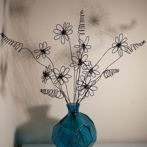 Wire flower floral arrangement