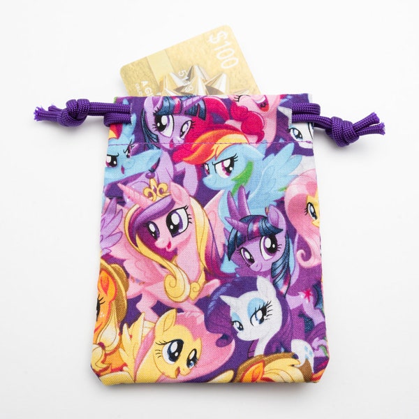 Gift Card Bag Made From Licensed My Little Pony Fabric