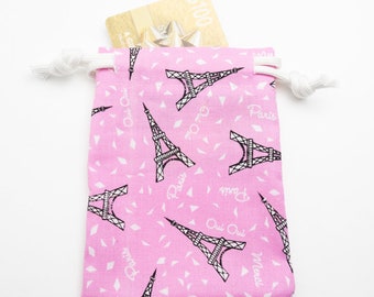 Paris Fabric Gift Card Bag, 3x4