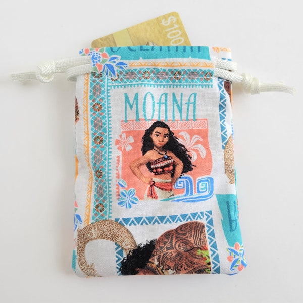 Gift Card Bag Made From Licensed Moana Fabric, Birthday Party, Gift Bag, Favor Bag, Goodie Bag, Treat Bag, 3x4