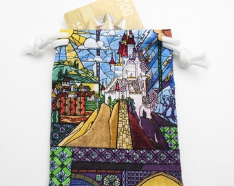 Gift Card Bag Made From Licensed Belle and Prince Fabric