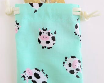 Cow Fabric Gift Card Bag, 3x4