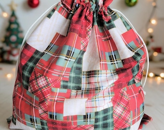 Christmas Patchwork Fabric Gift Bag