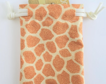 Giraffe Fabric Gift Card Bag, 3x4