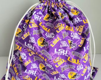 Gift Bag Made with Licensed Louisiana State University Fabric
