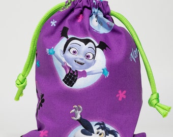 Party Bags Made With Licensed Vampirina Fabric, Birthday Party, Candy Bags, Favor Bags, Goodie Bags, Drawstring Bags, Party Supplies, 5x7