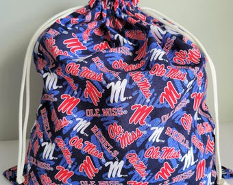 Gift Bag Made with Licensed University of Mississippi Fabric