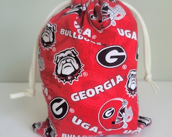 Gift Bags Made With Licensed University of Georgia Fabric, 5x7