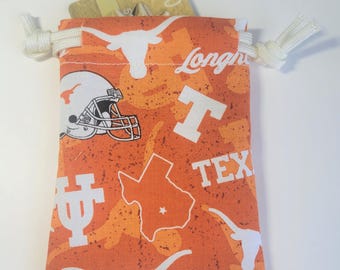 Gift Card Bag Made With Licensed University of Texas Austin Fabric, 3x4