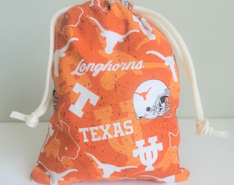 Gift Bags Made With Licensed University of Texas Austin Fabric, 5x7