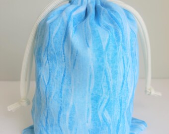 Blue Wave Fabric Gift Bags, 5x7