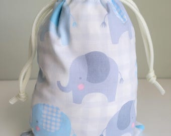 Elephant Baby Shower Fabric Gift Bag, 5x7