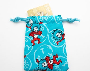 Gift Card Bag Made With Licensed Dr. Seuss Fabric, Thing 1 Thing 2