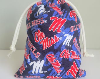 Gift Bags Made With Licensed University of Mississippi Fabric, 5x7