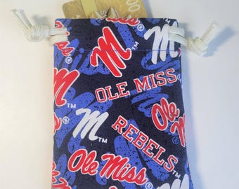 Gift Card Bag Made With Licensed University of Mississippi Fabric, 3x4